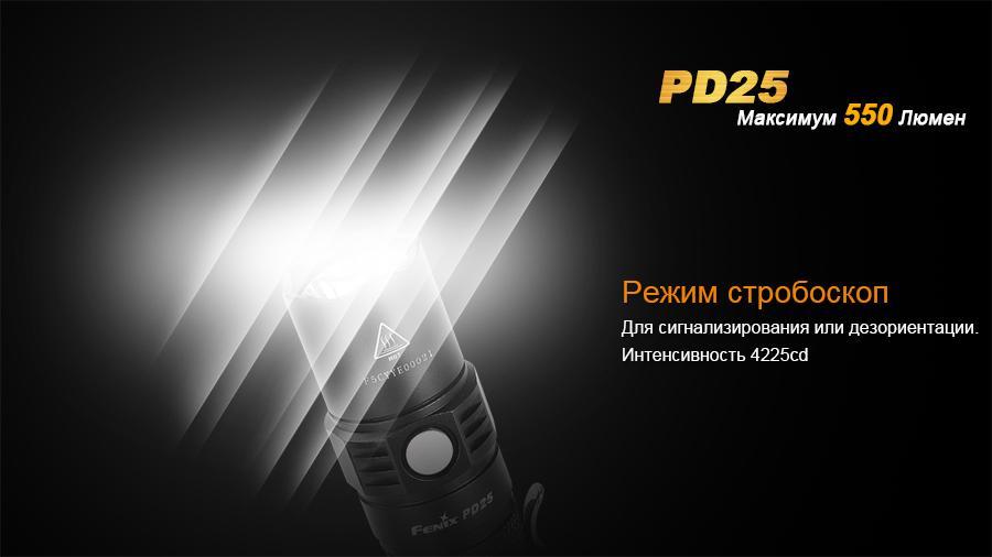 Ліхтар ручний Fenix PD25+16340 USB - фото 4