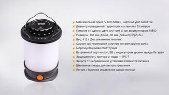 Фото Ліхтар кемпінговий Fenix CL30R чорний