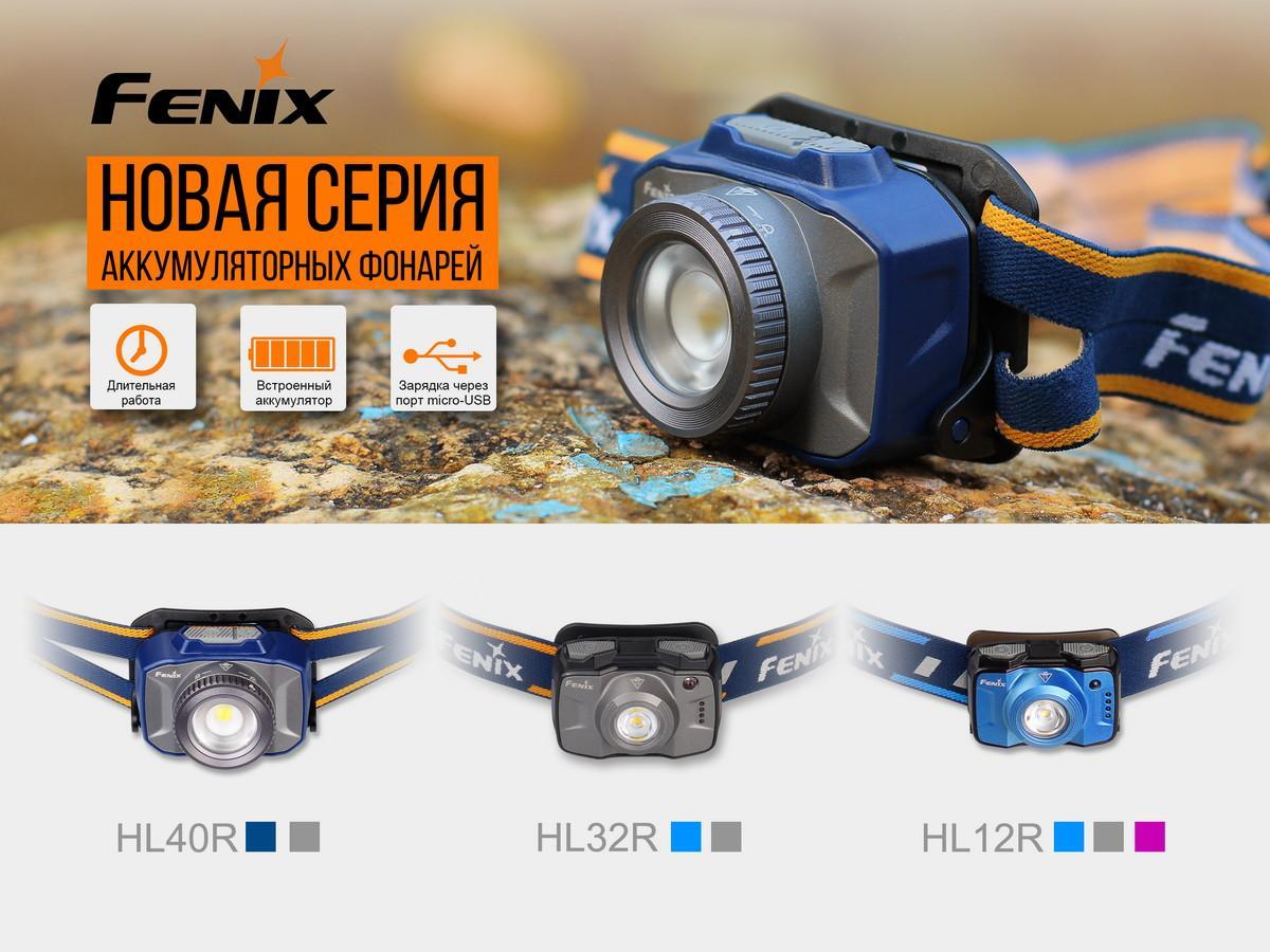 Ліхтар налобний Fenix HL32R блакитний - фото 15