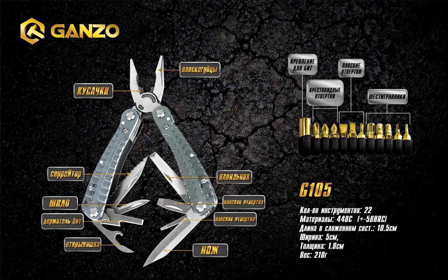 Мультитул Multi Tool Ganzo G105 G3130 - фото 5