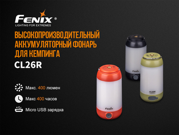Фото Ліхтар кемпінговий Fenix CL26R червоний