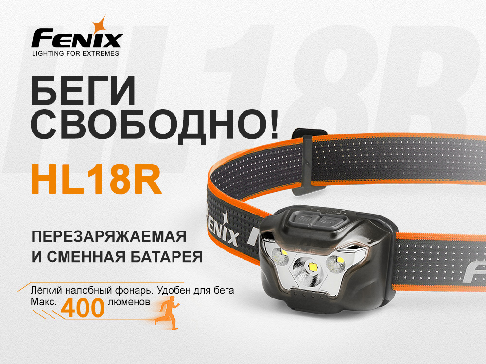 Ліхтар налобний Fenix HL18R чорний - фото 13