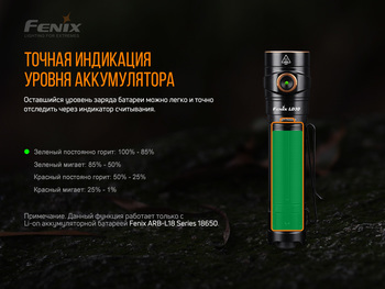 Фото Ліхтар ручний Fenix LD30 з акумулятором (ARB-L18-3400) LD30bi