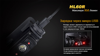 Фото Ліхтар налобний Fenix HL60R Cree XM-L2 U2 Neutral White LED