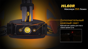 Фото Ліхтар налобний Fenix HL60R Cree XM-L2 U2 Neutral White LED