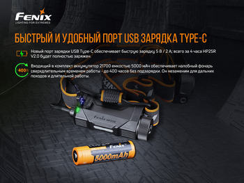 Фото Ліхтар налобний Fenix HP25R V2.0 HP25RV20