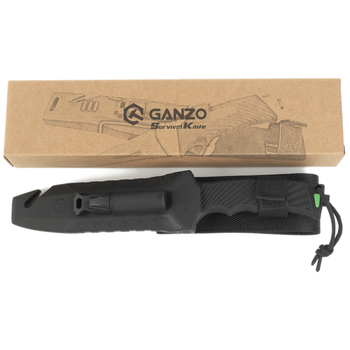Фото Ніж Ganzo G8012V2-BK чорний (G8012V2-BK) з паракордом
