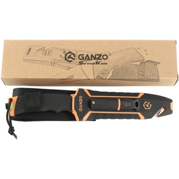 Фото Ніж Ganzo G8012V2-OR помаранчевий (G8012V2-OR) з паракордом