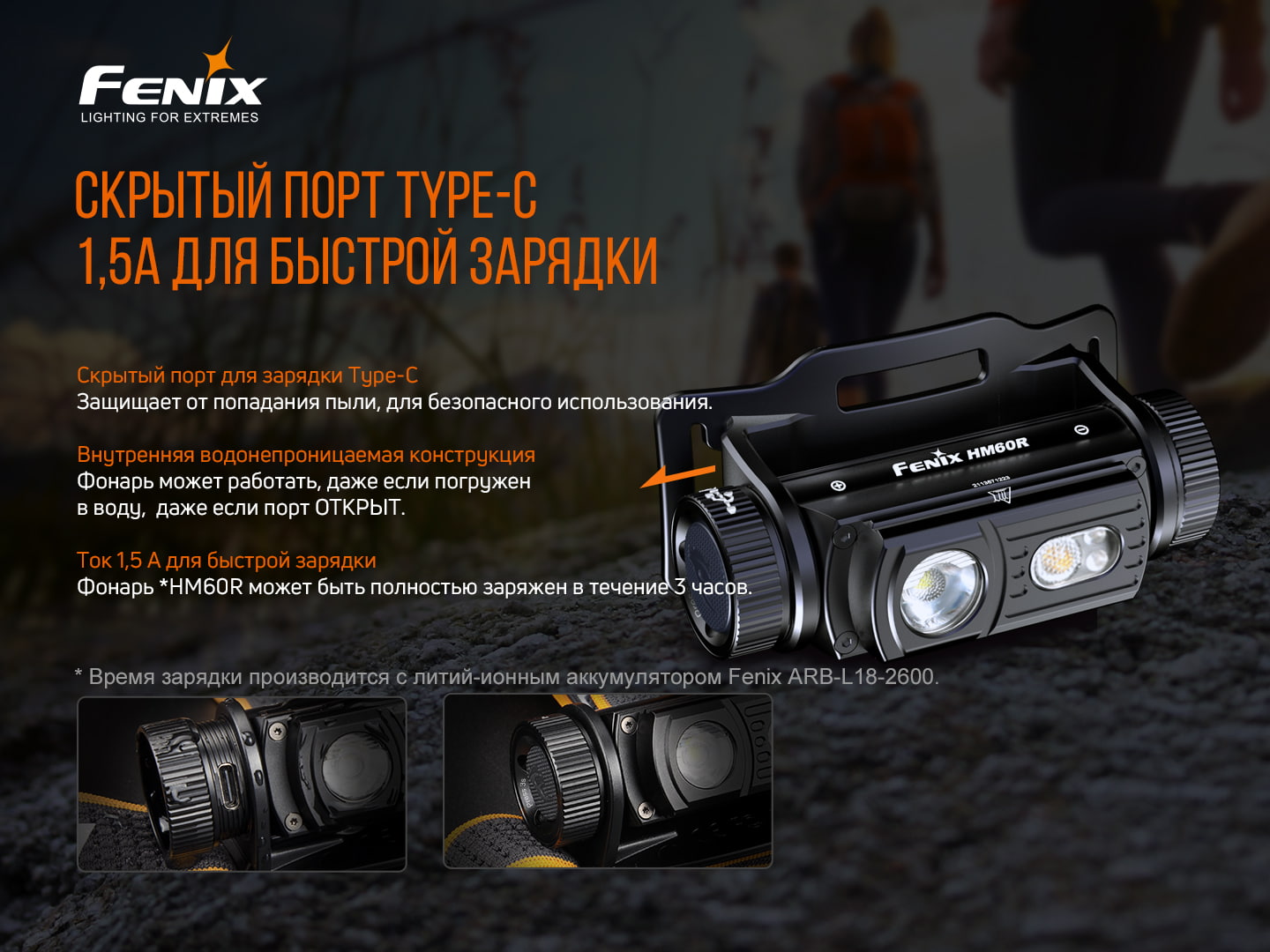 Ліхтар налобний Fenix HM60R - фото 11