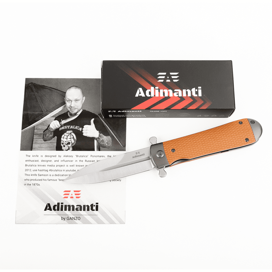 Нiж Adimanti Samson by Ganzo (Brutalica design) коричневий - фото 7