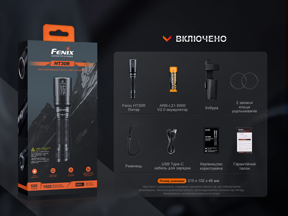 Ліхтар ручний лазерний Fenix HT30R - фото 14