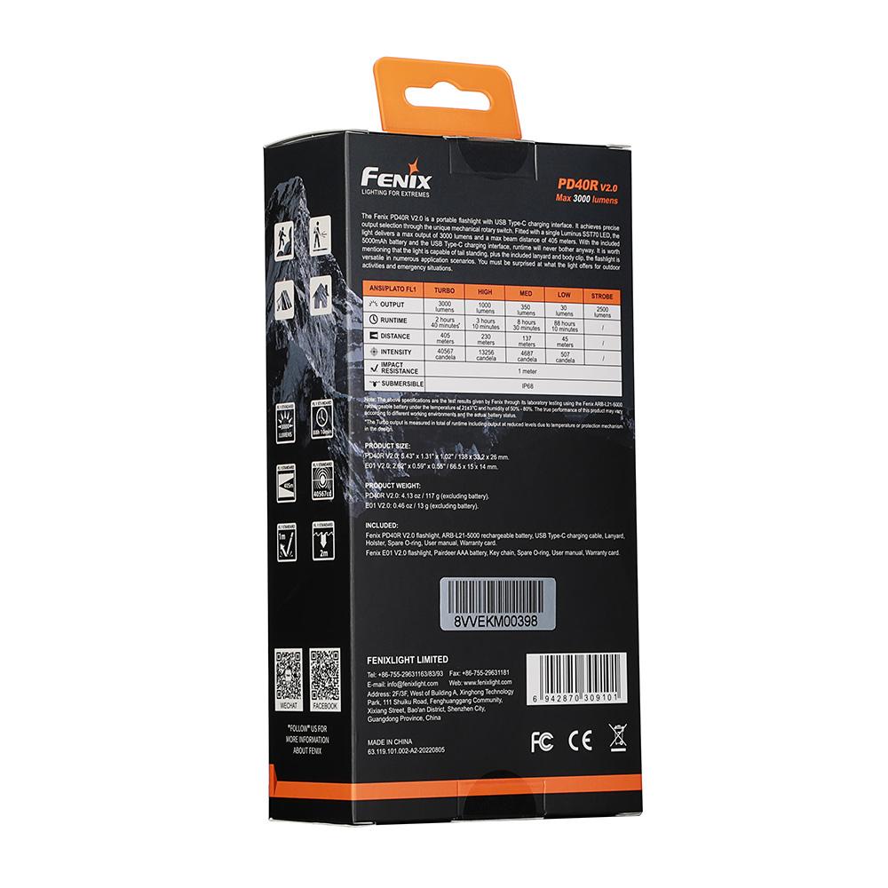 Ліхтар ручний Fenix PD40R V2.0 + Ліхтар ручний Fenix E01 V2.0 у подарунок PD40RV20E01V20 - фото 3