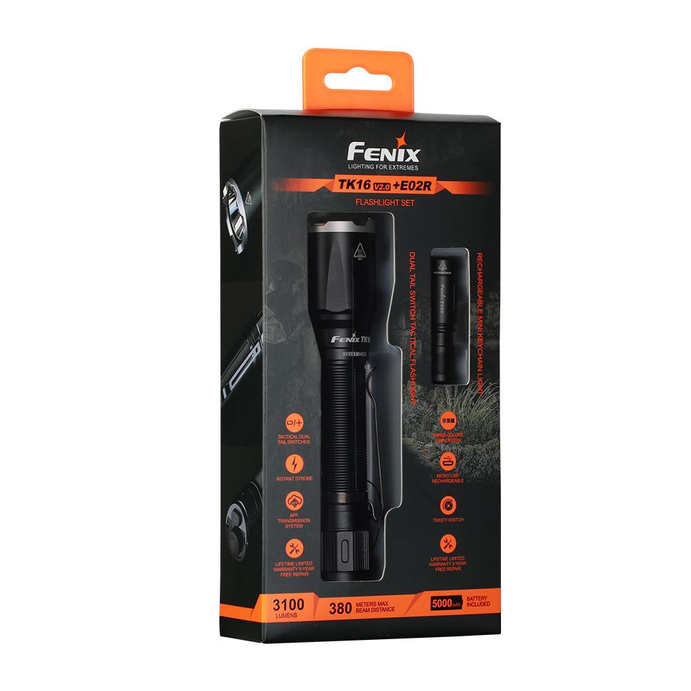 Ліхтар ручний Fenix TK16 V2.0 + Ліхтар ручний Fenix E02R TK16V20E02R - фото 1