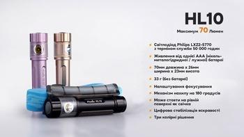 Фото Ліхтар налобний Fenix HL10 black HL10bk