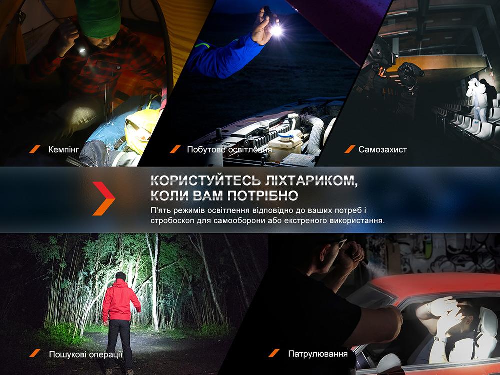Ліхтар тактичний акумуляторний Fenix PD35R - фото 14