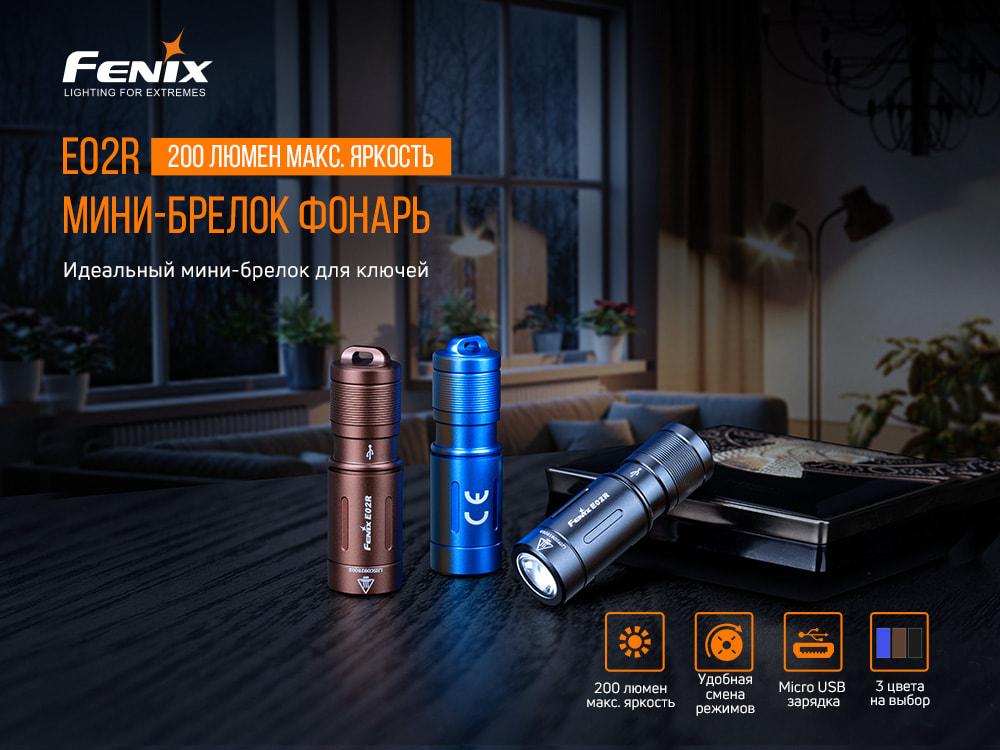Комплект іх двух ліхтарів Fenix E02R чорних E02Rblk - фото 7
