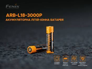 Фото Акумулятор 18650 Fenix (3000 mAh) ARB-L18-3000P