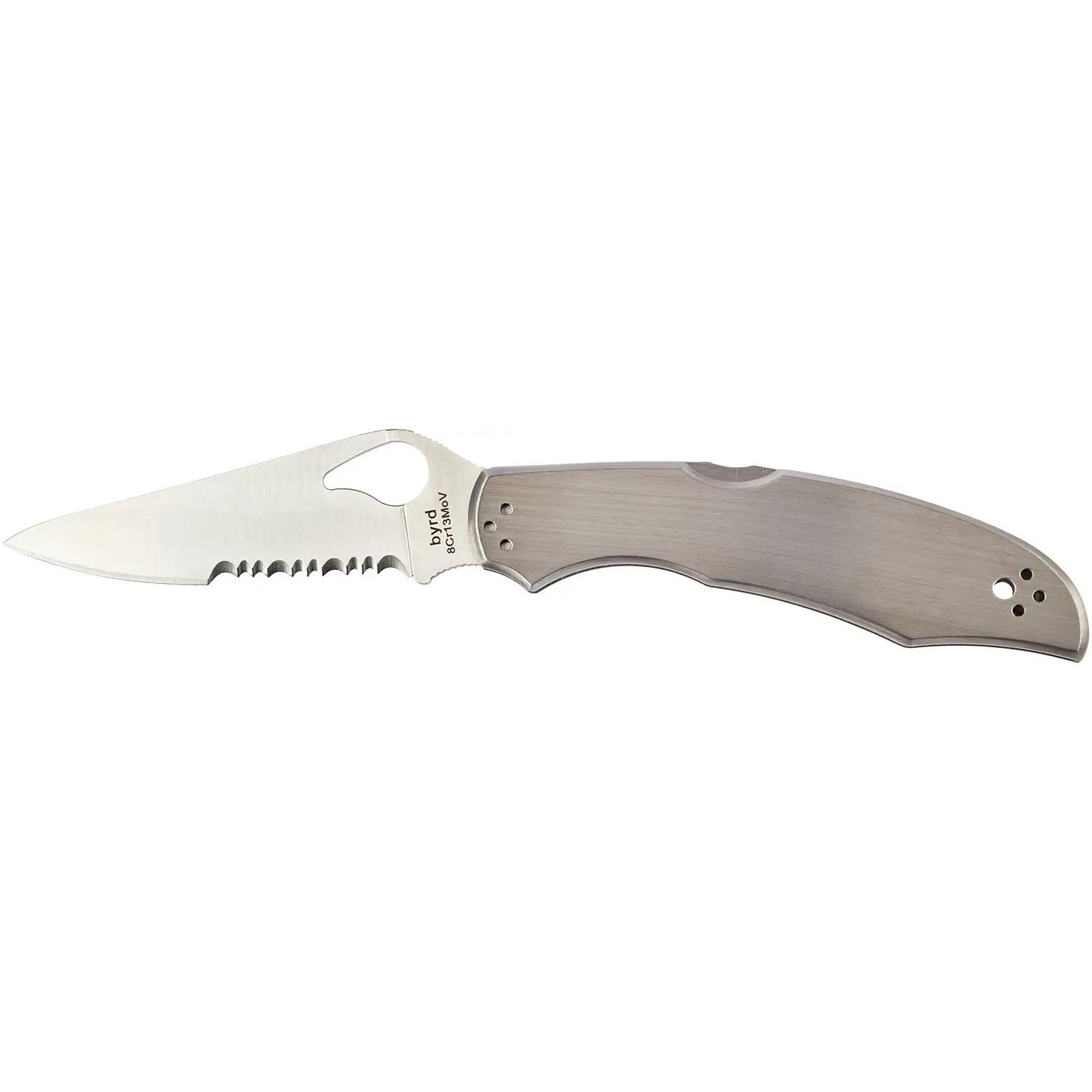 Ніж Spyderco Byrd Cara Cara2 Stainless Half Serrated BY03PS2 87.11.10 - фото 1