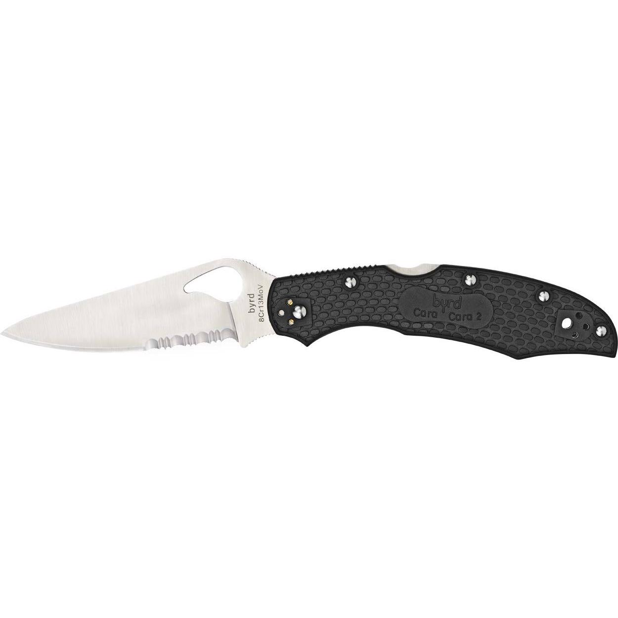 Ніж Spyderco Byrd Cara Cara2 FRN Black Half Serrated BY03PSBK2 87.11.17 - фото 1