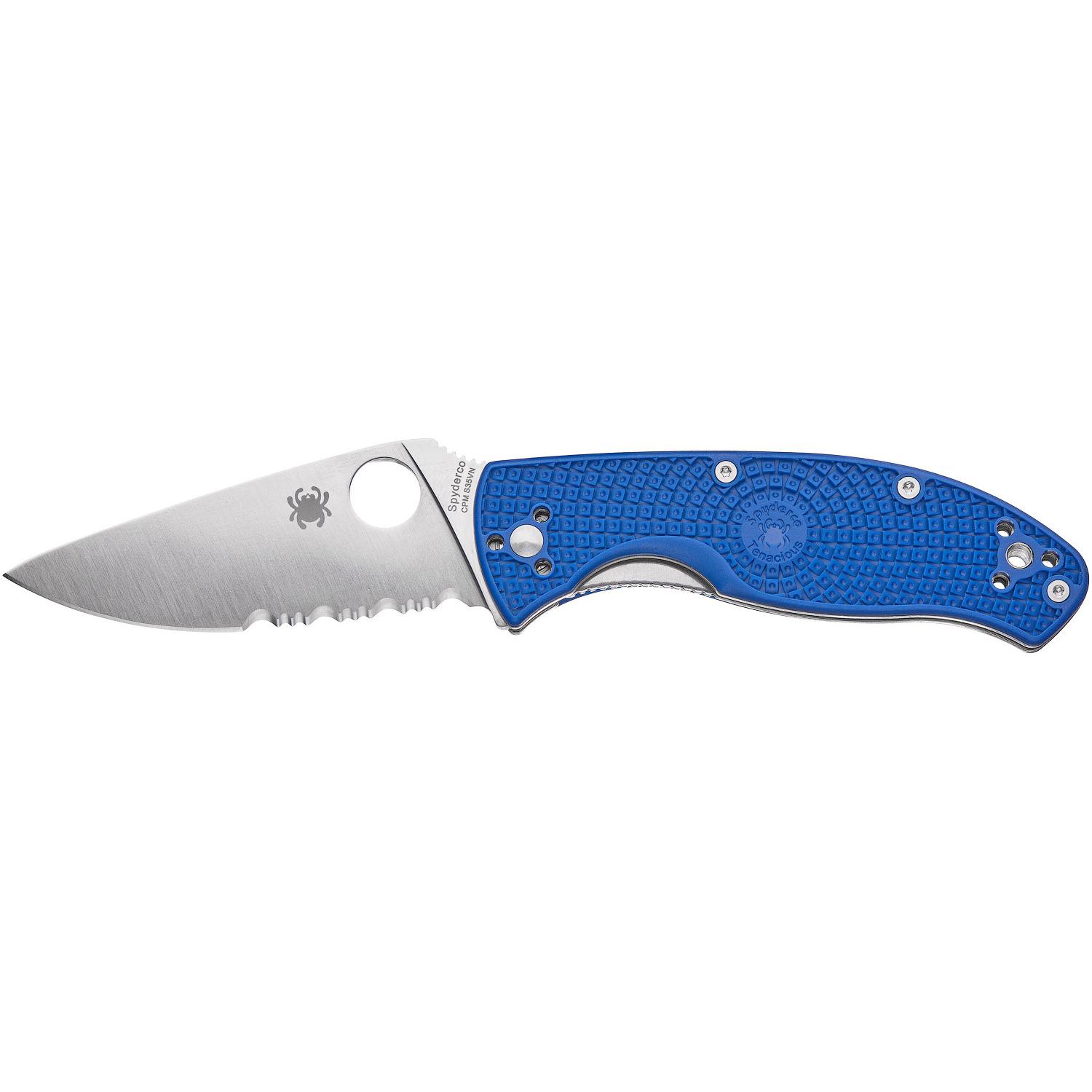 Ніж Spyderco Tenacious blue напівсерейтор C122PSBL 87.14.81 - фото 1