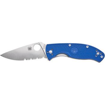Фото Ніж Spyderco Tenacious blue напівсерейтор C122PSBL 87.14.81