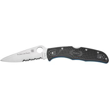 Фото Ніж Spyderco Endura 4 Thin Blue Line напівсерейтор C10FPSBKBL 87.14.82