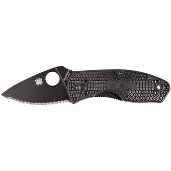 Фото Ніж Spyderco Ambitious Lightweight Black Serrated C148SBBK 87.15.44