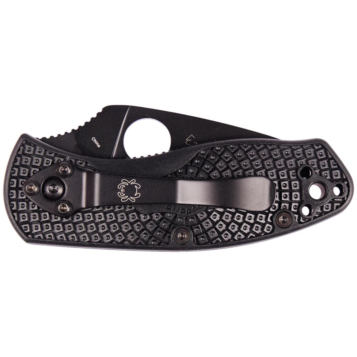 Ніж Spyderco Ambitious Lightweight Black Serrated C148SBBK 87.15.44 - фото 3