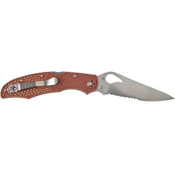 Фото Ніж Spyderco Byrd Cara Cara 2 Half Serrated Brown BY03PSBN2 87.15.58