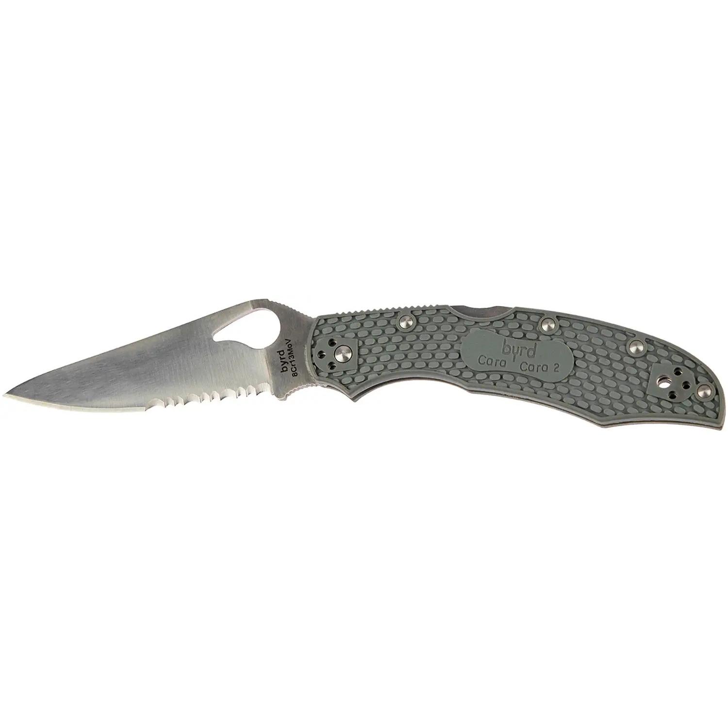 Ніж Spyderco Byrd Cara Cara 2 Half Serrated Gray BY03PSGY2 87.15.59 - фото 1