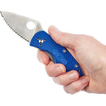 Фото Ніж Spyderco Ambitious Lightweight Blue Serrated C148SBL 87.15.97