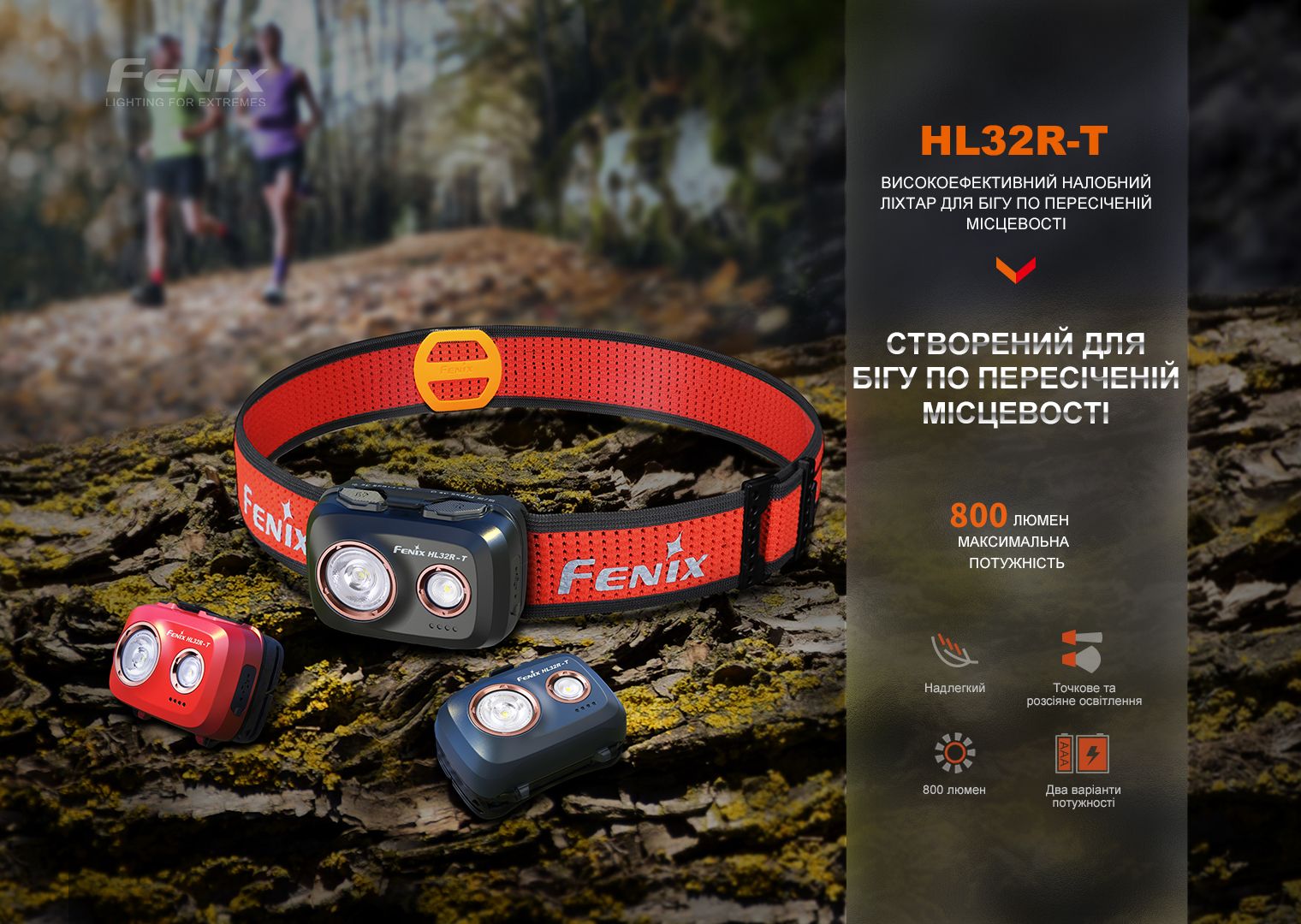 Ліхтар налобний Fenix HL32R-T чорний - фото 17