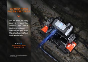 Фото Ліхтар налобний для бігу Fenix HM65R-DT, бузковий