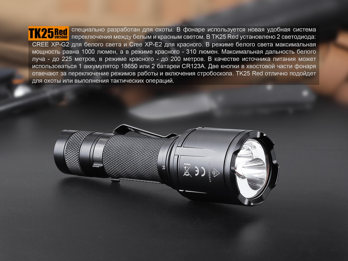 Ліхтар ручний Fenix TK25 Red - фото 17