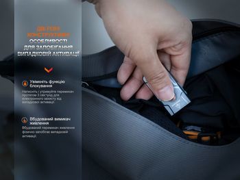 Фото Ліхтар наключний Fenix E03R V2.0, синій