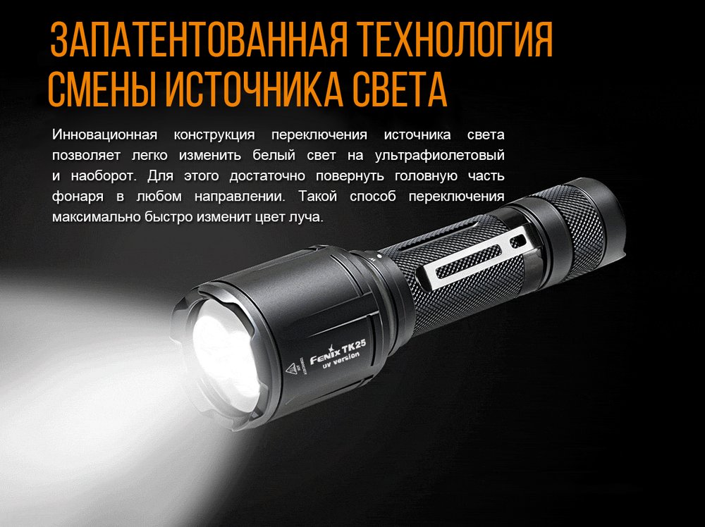 Ліхтар ручний Fenix TK25 UV Cree XP-G2 - фото 13
