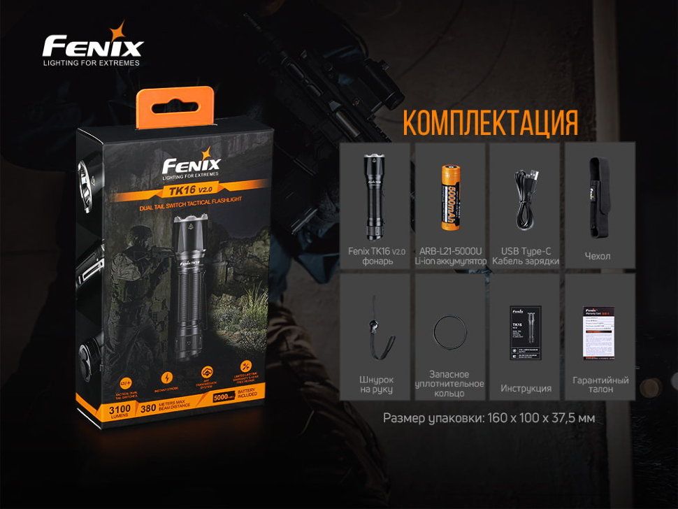 Ліхтар ручний Fenix TK16 V2.0, зелений - фото 4