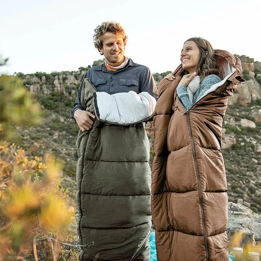 Спальник з капюшоном Naturehike U150 NH20MSD07, (11°C), лівий, коричневий - фото 3