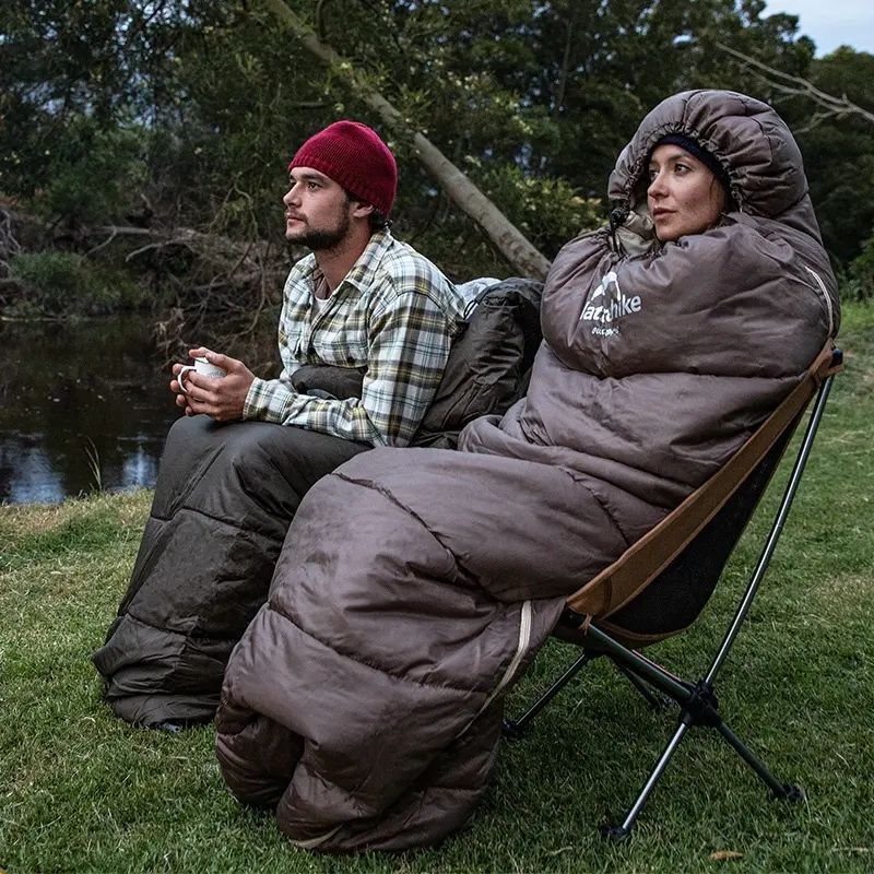 Спальник з капюшоном Naturehike U150 NH20MSD07, (11°C), лівий, коричневий - фото 4