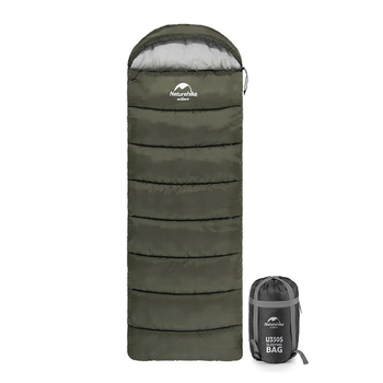 Фото Спальник з капюшоном Naturehike U150 NH20MSD07, (11°C), лівий, зелений
