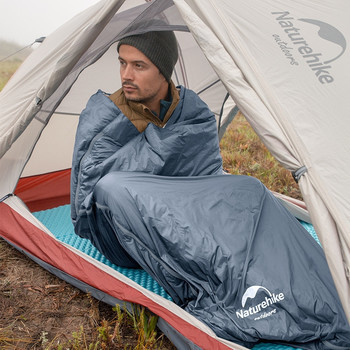 Фото Спальник надлегкий Naturehike Ultralight LW180 NH21MSD09, (15°C), p-p M, сіро-синій