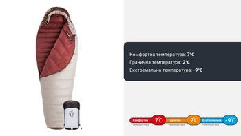 Фото Спальник з натуральним пухом Naturehike Snowbird NH20YD001, p-р L, коричневий 380 г