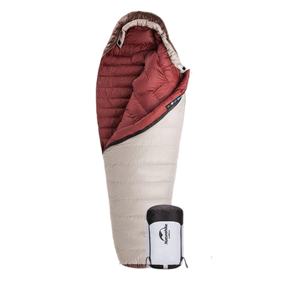 Спальник з натуральним пухом Naturehike Snowbird NH20YD001,p-р L, коричневий 560 г - фото 1