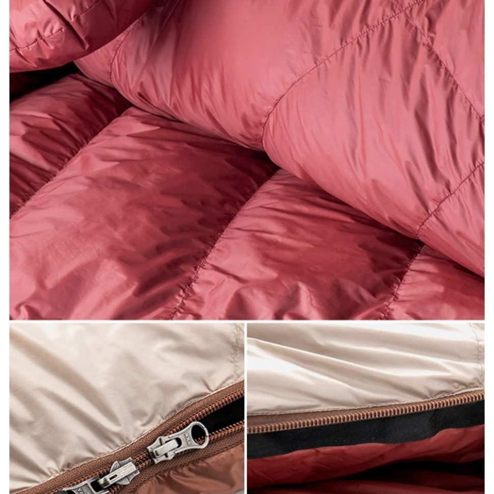 Спальник з натуральним пухом Naturehike Snowbird NH20YD001,p-р L, коричневий 560 г - фото 4