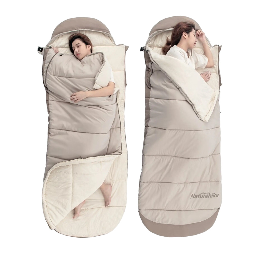 Спальний мішок з капюшоном Naturehike B400 NH21MSD11, бежевий - фото 10