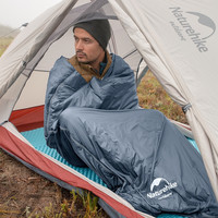 Спальник надлегкий Naturehike Ultralight LW180 NH21MSD09 правий, (15°C), p-p M, сіро-синій - фото 4