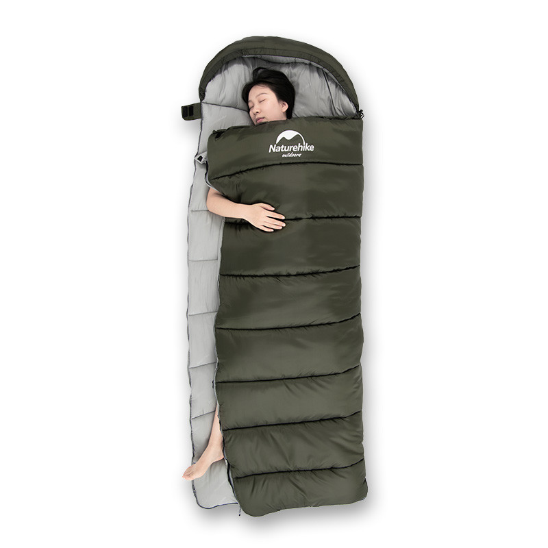 Спальник з капюшоном Naturehike U250S NH20MSD07, (0°C), лівий, темно-зелений - фото 4