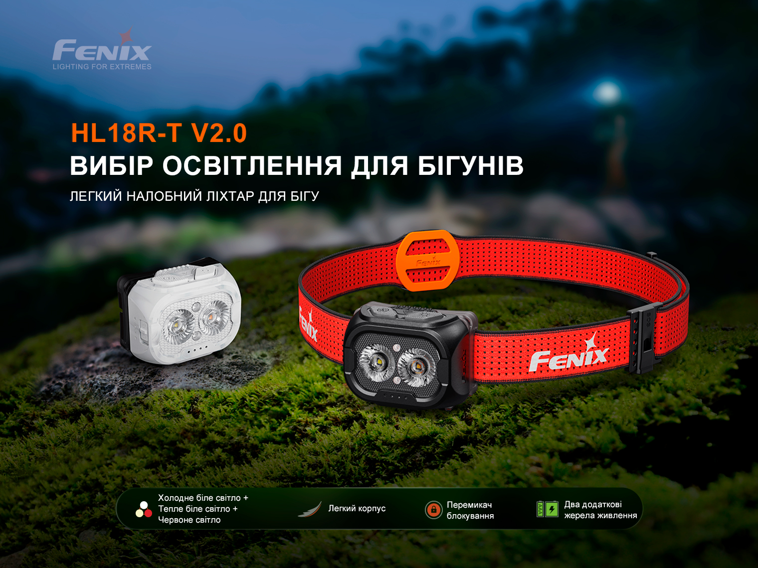 Ліхтар налобний Fenix HL18R-T V2.0 білий (800 Лм) HL18RT20W - фото 8