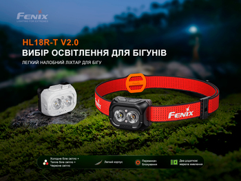 Фото Ліхтар налобний Fenix HL18R-T V2.0 білий (800 Лм) HL18RT20W