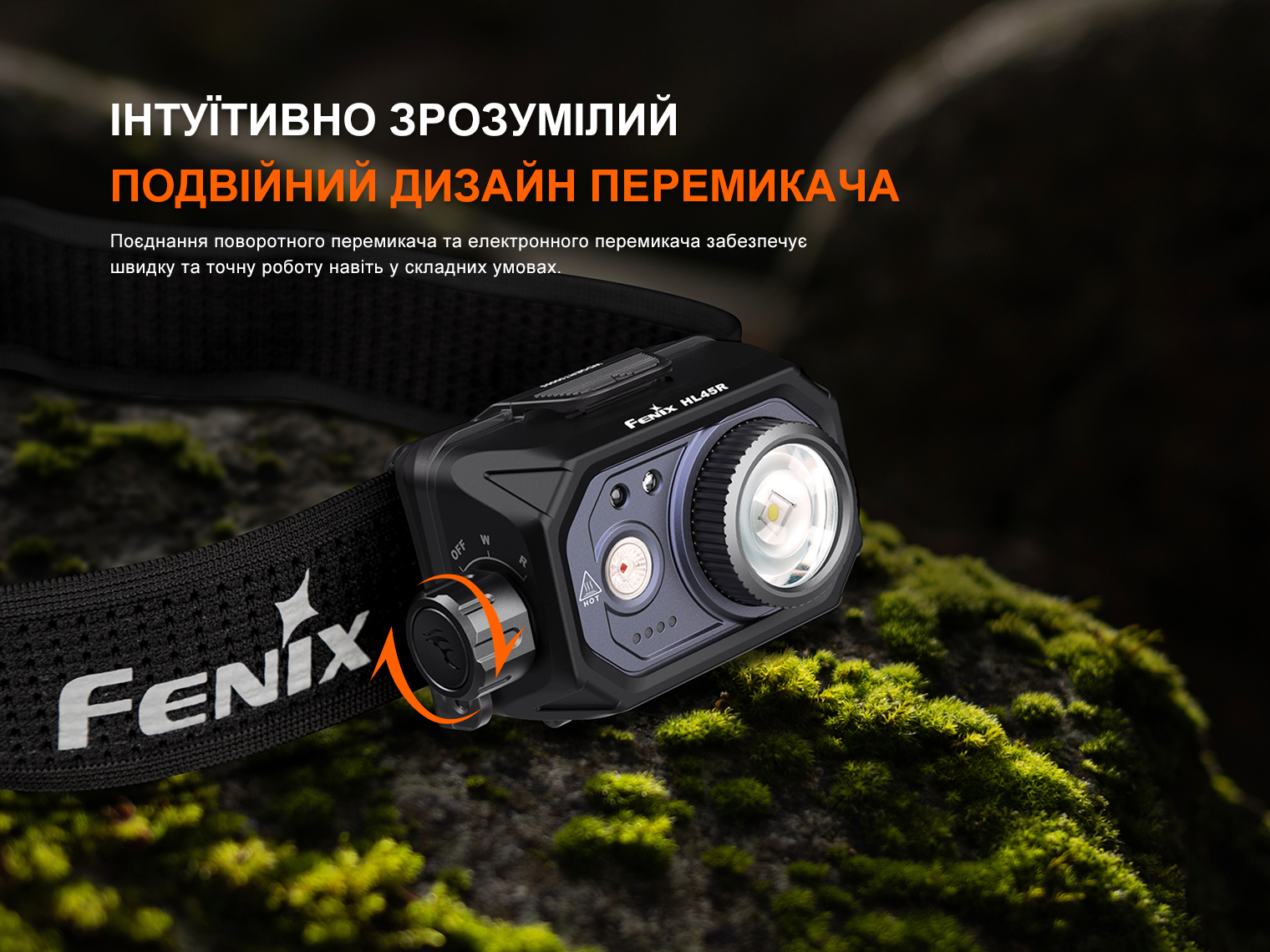 Ліхтар налобний Fenix HL45R LED з безконтактним датчиком HL45RLED 1000 Лм - фото 14